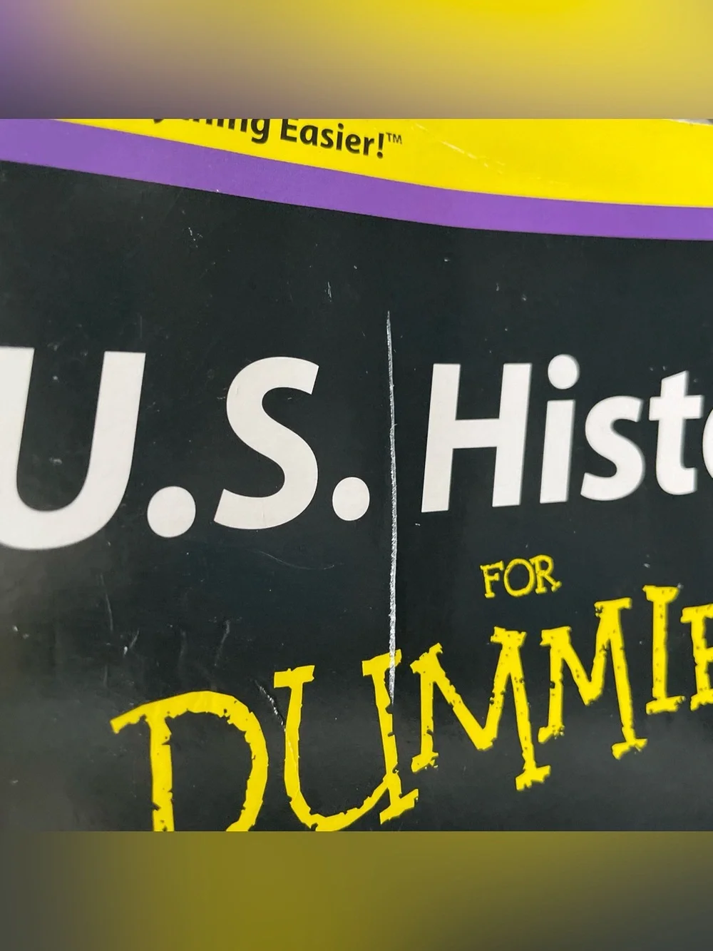 U.S. History For Dummies Paperback Book - Yellow/Black